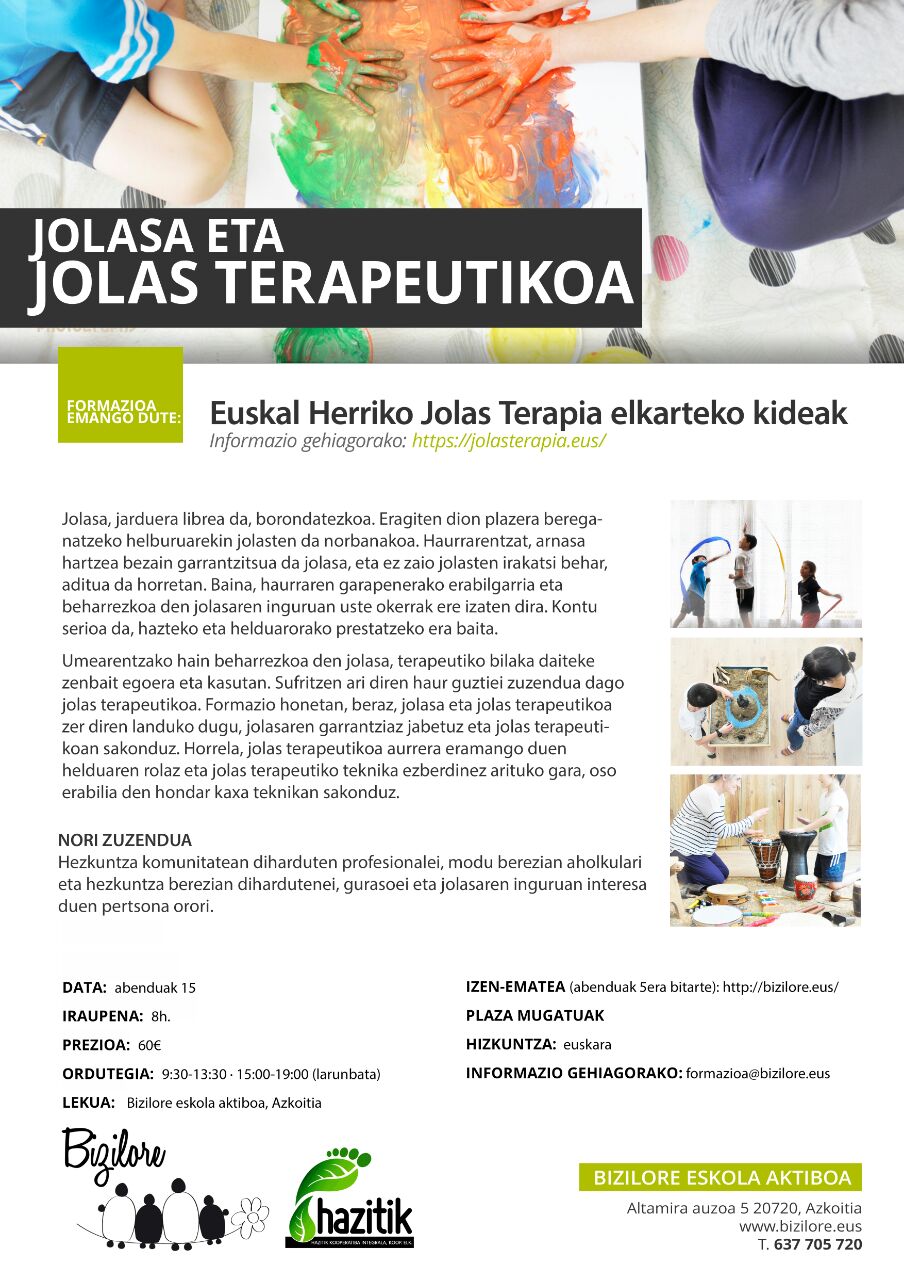 JOLASA ETA JOLAS TERAPEUTIKOA